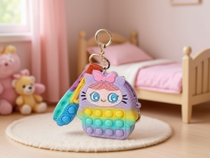 Portamonete Little Girl Pop IT in gomma con cerniera a forma di cartone animato per ragazze - Product Image 2