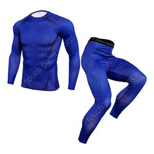 Ensemble de sport pour homme, taille plus, 2 pièces, coupe ajustée, sans couture, antibactérien - Product Image 5