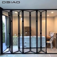 Puertas Plegables Modernas de Vidrio Templado, Perfiles de Aleación de Aluminio 6063-T5, Diseño de Protección Contra Pellizcos de Dedos, para Uso en Exteriores y Villas