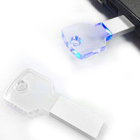Popular promocional acrílico clave USB Flash Drive 1GB 2GB 4GB 8GB 16GB 32GB 64GB 128GB Memory Stick Pendrive Cle USB Thumb Drive
