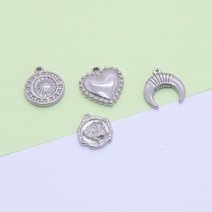 Stainless Steel Rose And Star Pendants Diy Jewelry Accessories For <b>Earrings</b> Bracelets <b>Moon</b> And Stars Pattern - Product Image 3