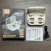 Écouteurs sans fil 2-en-1 pour couple, oreillettes doubles à clipser, casque TWS avec affichage LED pour le sport, le gaming, les voyages et l'usage quotidien