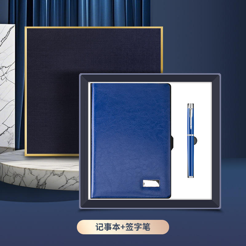 [Blue Two-Piece Set] A5 Paperback Notebook and Pen