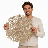 Tuotu JH-5231, design moderne en forme de feuille, PVC écologique, durable, résistant à la chaleur, lavable, diamètre 400 mm, épaisseur 2 mm, pour l'intérieur/l'extérieur