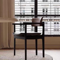 Chaise de salle à manger en bois massif scandinave moderne, avec dossier, écologique et durable, coussin en mousse élastique haute densité