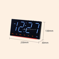Multifunktionaler Großer LED Digitaler Nachttisch-Wecker LED-Wanduhr mit Datum, Uhrzeit, Temperatur, Alarm/Schlummerfunktion und Nachtlicht