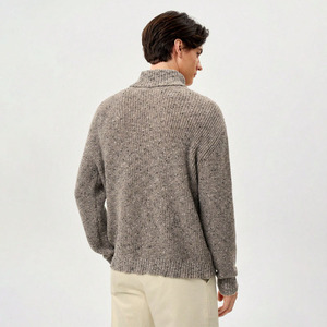 Suéter de <span class=keywords><strong>Punto</strong></span> para <span class=keywords><strong>Hombre</strong></span>, <span class=keywords><strong>Cuello</strong></span> <span class=keywords><strong>Alto</strong></span>, Color Sólido, Forro Térmico, Manga Larga, Estilo Casual - Product Image 3