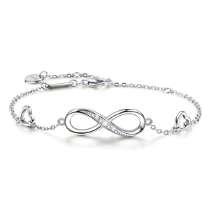 <span class=keywords><strong>Infinity</strong></span> <span class=keywords><strong>Bracciale</strong></span> In Argento Sterling 925 Regolabile Cz <span class=keywords><strong>Infinity</strong></span> Braccialetto - Product Image 1
