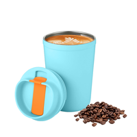 Mug à café isotherme réutilisable de 12 oz et 14 oz, anti-fuite, avec couvercle rabattable, en acier inoxydable