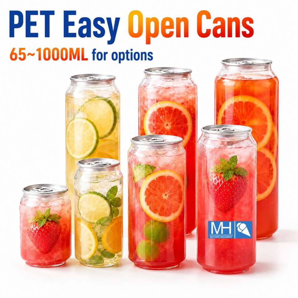 Simple Tea Ad Custom Logo Transparent Plastic Can 330ml 500ml, Disposable Soda Can ...