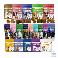 Probiotik Anjing/Kucing Meningkatkan Kesehatan Kulit, Telinga, dan Usus, Menyeimbangkan Kadar Ragi, Mengurangi Diare, Permen Kunyah Lunak, Prebiotik, Labu, Cepat Beraksi