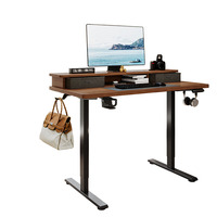 Cadre de bureau moderne réglable en hauteur à un seul moteur pour le travail assis-debout, plateau en bois ergonomique, cadre en métal, mobilier de bureau