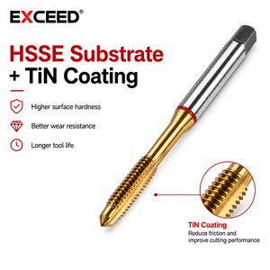Macho de roscar de punta espiral HSSE con recubrimiento de TiN M2 M2.5 M3 M4 M5 M6 Machos de roscar métricos HSSE con punta espiral y recubrimiento de TiN de alta calidad para corte F - Product Image 4