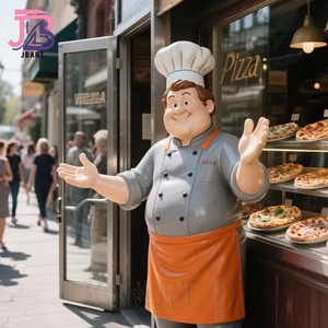 Ristorante in resina vetroresina <span class=keywords><strong>Pizza</strong></span> Cook cucina grande a grandezza naturale grasso statua dello Chef - Product Image 6