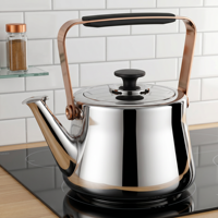 Bouilloire sifflante en acier inoxydable 1,5L/2L/3L, finition miroir poli, fond brasé, compatible induction/gaz, avec couvercle