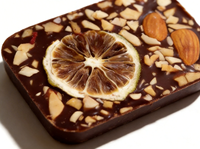 Chocolat noir aux fruits mélangés, aux noix, au citron et aux fruits secs