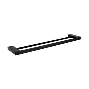 Single Bathroom Accessories Towel Bar <strong>Black</strong> Chrome and Stainless Steel <strong>Bath</strong> Towel <strong>Rack</strong> - Product Image 2