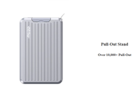 Batterie externe magnétique sans fil à charge rapide 10000 mAh, câble de données USB Type-C détachable, support de téléphone en forme de valise, batterie externe LED