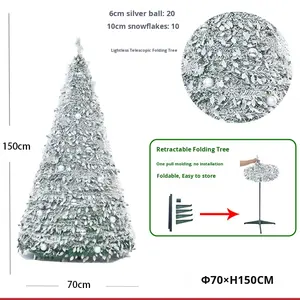 Venta caliente flocado nieve que cae retráctil plegable LED luces <span class=keywords><strong>de</strong></span> árbol <span class=keywords><strong>de</strong></span> <span class=keywords><strong>Navidad</strong></span> para el hogar supermercado decoraciones transfronterizas - Product Image 6