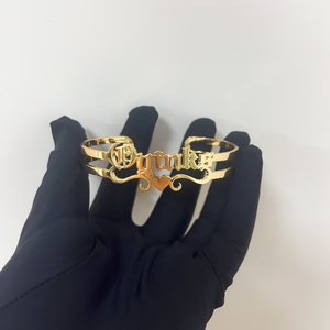 Qiuhan OEM/ODM Personalized Name Cuff <strong>Bangle</strong> Custom Stainless Steel Bracelet Custom Name Cuff <strong>Bangle</strong> <strong>for</strong> Kids Women <strong>Men</strong> - Product Image 2