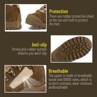 Bottes tactiques de combat américaines personnalisées Hanagal en cuir marron pour hommes, bottes de combat du désert en cuir de première qualité