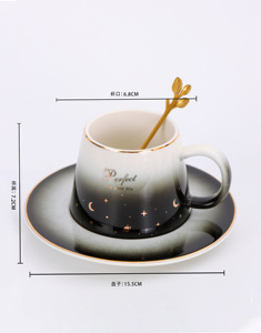 Factory Custom Printing Logo Tea Cup Saucer Set <b>Ceramic</b> Coffee Cup Custom <b>Ceramic</b> <b>Mug</b> Tea Cup Set Luxury for Office Gift - Product Image 5