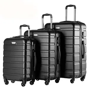 مخصص العلامة التجارية حقيبة 360 درجة السفر الأمتعة حقيبة مجموعات مع عربة ألمونيوم مقبض ل عطلة طويلة