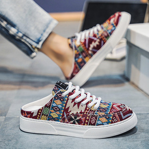 Zapatillas Casuales de Moda para Hombre con Estampado, Cordones, Punta Redonda, Parte Superior de Tela, Entresuela de EVA, Suela de Goma, para Todas las Estaciones - Product Image 3