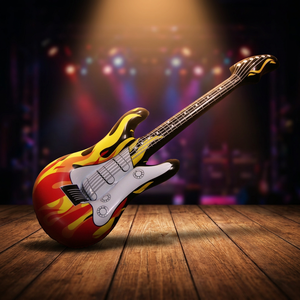 Guitare gonflable en PVC sur mesure, design nouveau, entièrement personnalisable, jouets gonflables certifiés CPSIA/CCPSA pour exposition commerciale ou événementiel. - Product Image 4