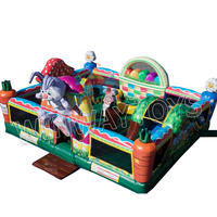 Château gonflable sur le thème de Pâques de qualité commerciale avec aire de jeux pour enfants lapin Fun City Combo Castle Bouncer Slide