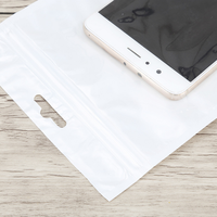 Tas Ziplock Opp Plastik Bening Ukuran Kustom Casing Ponsel Transparan Tas Kemasan Aksesori Elektronik dengan Lubang Gantung
