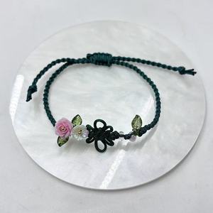 Chinese Knot Red Braided <strong>Bracelet</strong> <strong>Cute</strong> Little Flower Friendship <strong>Bracelet</strong> - Product Image 2