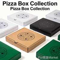 Boîte à pizza personnalisée directement de l'usine chinoise, emballage alimentaire en carton ondulé de 8/9/10/12 pouces avec votre propre logo et couleur