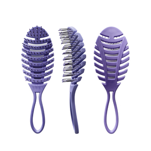 <span class=keywords><strong>Pelo</strong></span> largo y <span class=keywords><strong>corto</strong></span> rizado natural 360 cepillo ondulado de cerdas curvas cepillo redondo duro de ventilación - Product Image 2