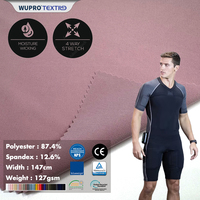 WP-5EP1 2026 SS Ropa Deportiva, Tela Tejida 87.4% Poliéster 12.6% Elastano, Absorbe la Humedad, Tela Elástica en 4 Direcciones para Correr