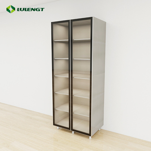 Armoire en aluminium à porte en verre Armoire de <span class=keywords><strong>cuisine</strong></span> à tiroir Rangement <span class=keywords><strong>haut</strong></span> de gamme Petites armoires de <span class=keywords><strong>cuisine</strong></span> Armoire haute à double porte en verre - Product Image 5