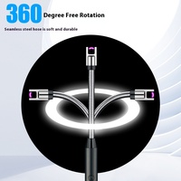 Briquet à Impulsions USB Rechargeable en Métal Rotatif à 360 Degrés pour Cuisine Voyage Allumage de Bougie Chaude