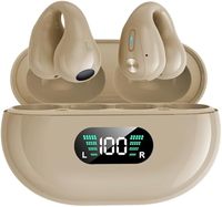 Headset Nirkabel Hot X22 Clip Ear BT dengan Layar Daya, Daya Tahan Baterai Lama, Konduksi Tulang untuk Olahraga, TWS