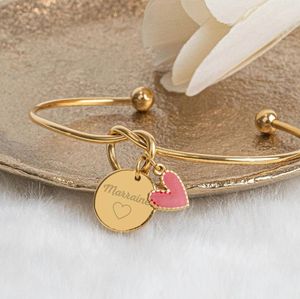 Bijoux fantaisie Bracelets en acier inoxydable 316L <span class=keywords><strong>Bracelet</strong></span> personnalisé avec prénom <span class=keywords><strong>Bracelet</strong></span> à nœud pour la famille ou les amis - Product Image 1