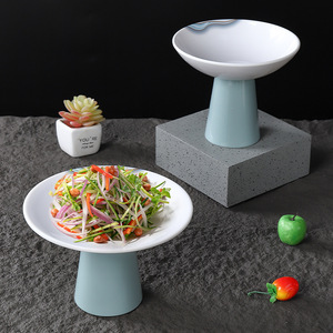 Tall Cold Dish <b>Plate</b> With Stand Round Solid Color Melamine Snack <b>Plate</b> For Party Hotel Restaurant Use - Product Image 1