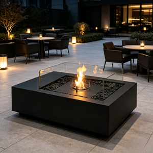<span class=keywords><strong>Cheminée</strong></span> au <span class=keywords><strong>bioéthanol</strong></span> rectangulaire moderne VALSE, foyer autoportant à l'alcool avec écran en verre pour la <span class=keywords><strong>d</strong></span>écoration de villas de luxe - Product Image 4