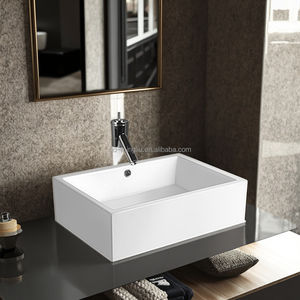 Pia de Banheiro Moderna com Bancada de Mármore e Lavabo Cerâmico Branco Quadrado de Fácil Limpeza MING LIU A273 Joystick - Product Image 3