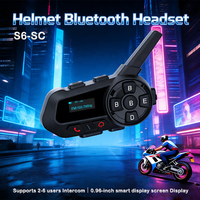 Perlengkapan Bersepeda Helm Sepeda Motor Headset Interkom Nirkabel 6 Orang Chip Qualcomm Tahan Air IPX5 untuk 5.1