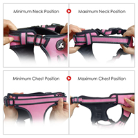 Harnais réglable pour chien en nylon réfléchissant Large & XL sans traction ni étranglement Style tendance avec poignée et laisse faciles à contrôler