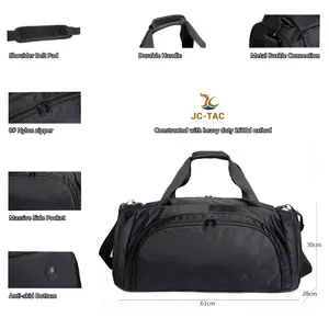 42L Travel Duffle Bag With Side Pocket Travel Overnight Water Resistant For Training Sports Gym Bag