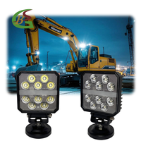 Lampe de travail LED super lumineuse pour engins lourds, étanche IP67, 40W, carrée, 5 pouces, en aluminium, pour l'ingénierie extérieure