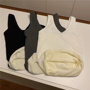 Camisola térmica sin mangas ajustada para mujer, chaleco informal cálido y grueso con forro polar, ropa interior y exterior para otoño e invierno - Product Image 1