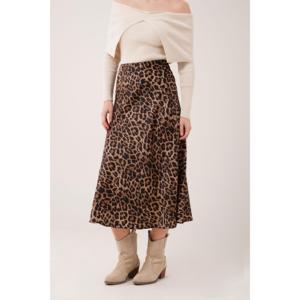 Jupes courtes droites et crayon en gros, imprimé léopard marron, tricot en spandex, motif floral, style printemps - Product Image 5