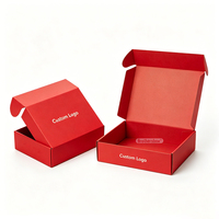 Boîte d'expédition personnalisée écologique en carton ondulé rouge de luxe pour l'e-commerce