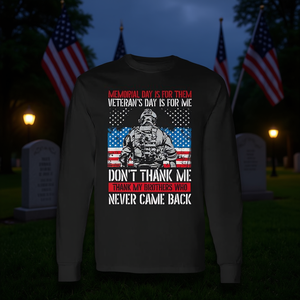 Camiseta de Manga Larga Unisex con Cuello Redondo para Adultos, con Estampado de Serigrafía, para el Día de los Veteranos, Regalo de Agradecimiento - Product Image 3